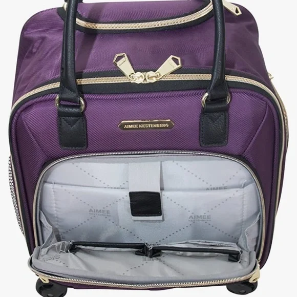 Like new Aimee kestenberg Florence 16” Twill 4-Wheel Underseat carry on - Picture 9 of 16